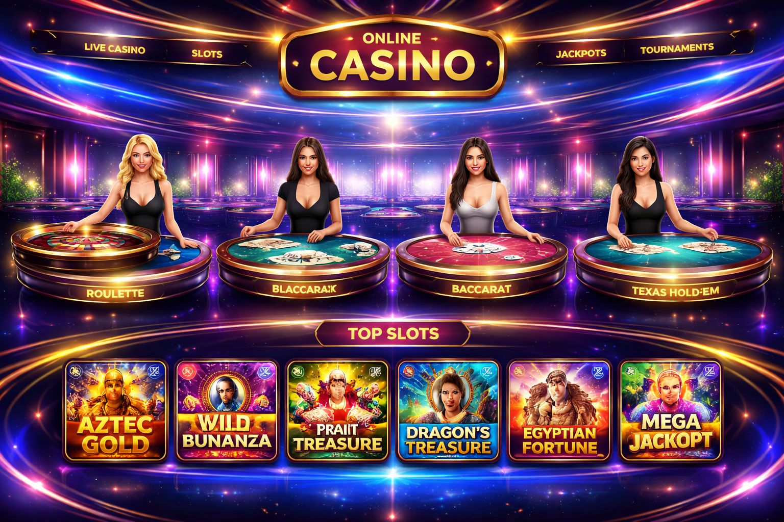 Confident casino host presenting a live roulette wheel surrounded by floating chips and glowing numerals representing 1XOK's elite gaming environment